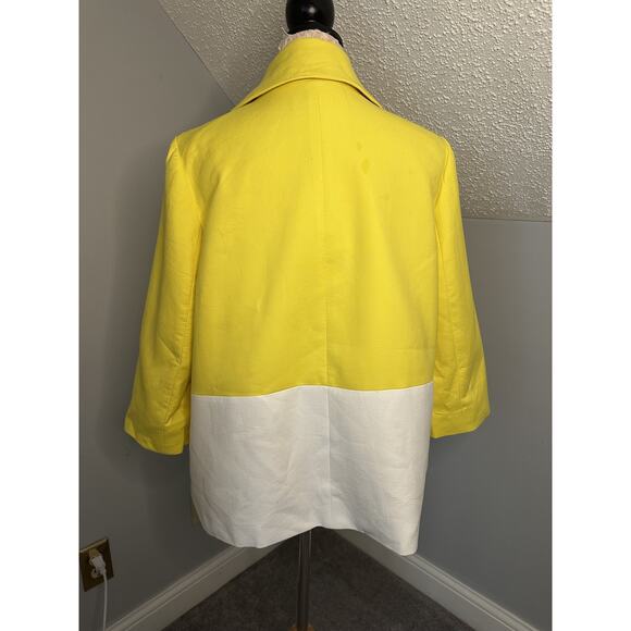 NWT Kate Spade NY Hayley Coat light jacket dress yellow white dive in $498 SZ 14 - Picture 4 of 15